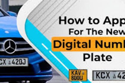 Text image displaying the words 'How to Apply for New Number Plates in Kenya'