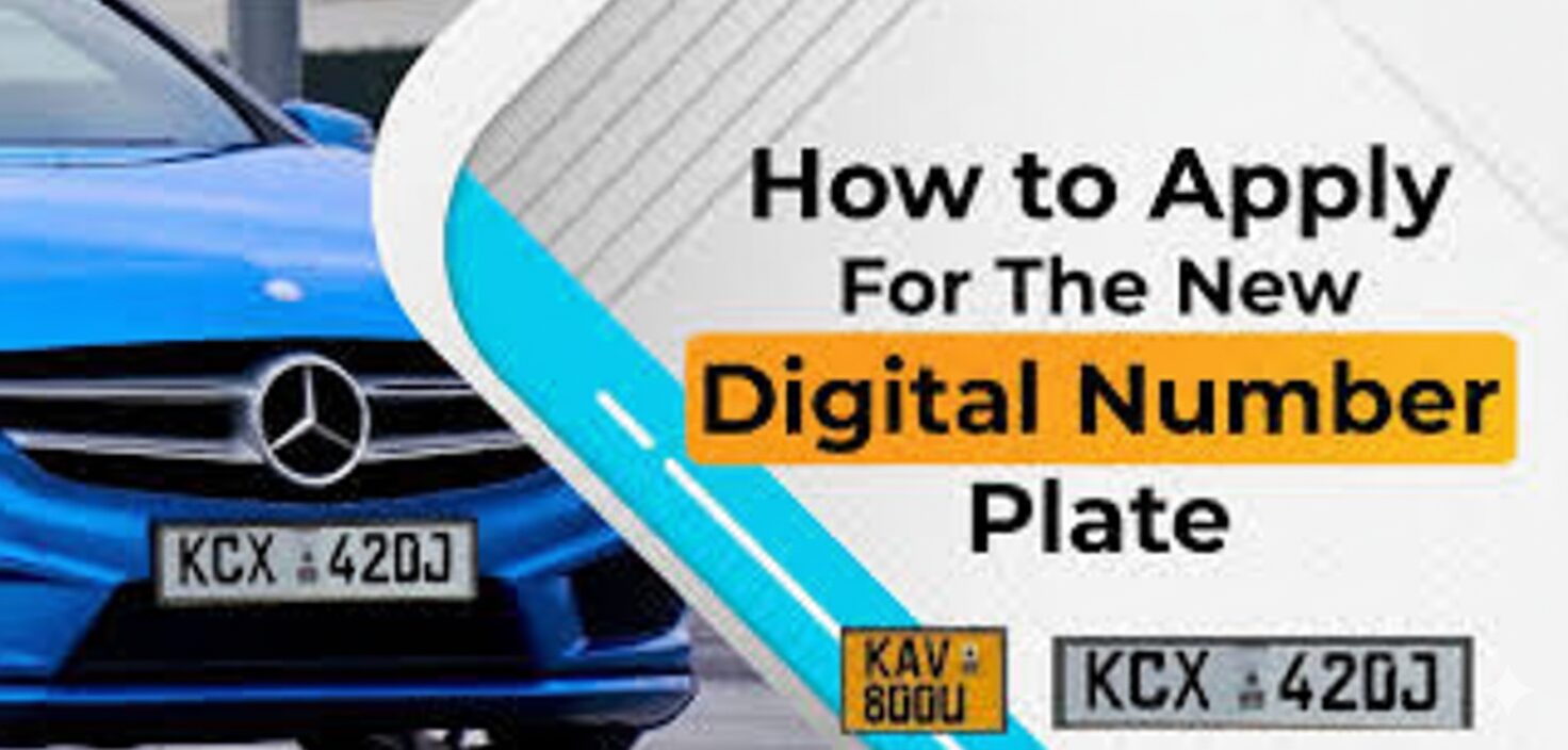 Text image displaying the words 'How to Apply for New Number Plates in Kenya'