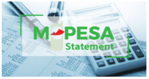 Text image displaying the words 'Mpesa statement'