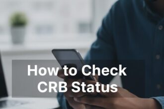 Text image displaying the words 'How to Check CRB Status