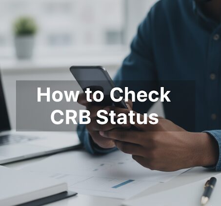 Text image displaying the words 'How to Check CRB Status