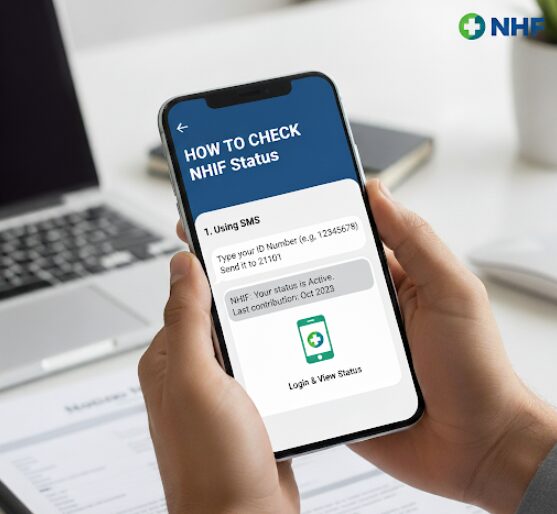 An image showing How to Check NHIF Status via SMS
