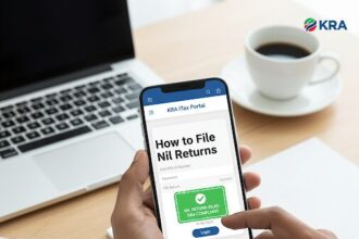 Text image displaying the words 'How to File Nil Returns in Kenya'