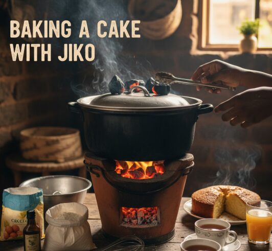 An image showing How to Bake a Cake Using a Jiko