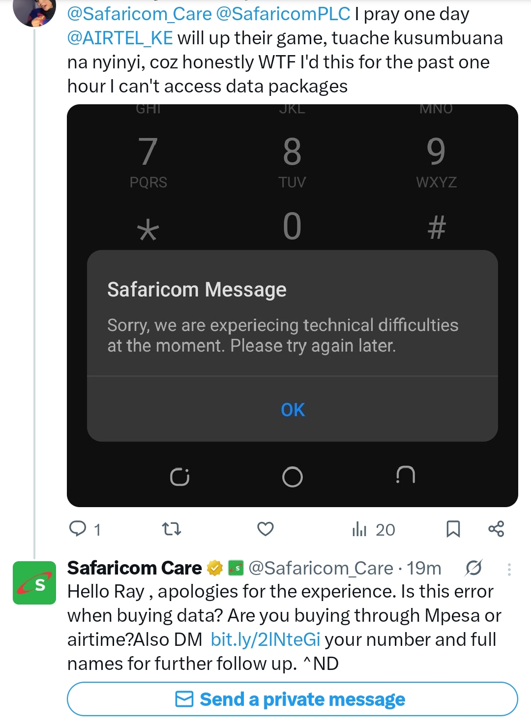 Safaricom Users Report 544# USSD Outage, Leaving Millions Without Easy Access to Data Services