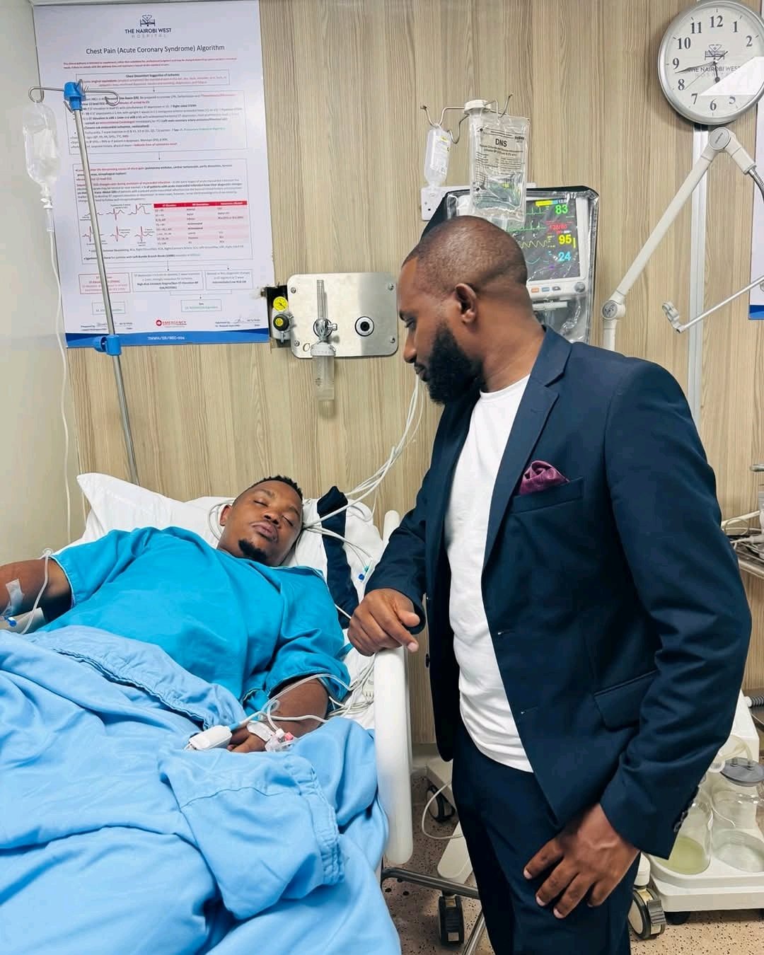 Comedian Sammy Kioko admitted to Nairobi Hospital after alleged assault outside Machakos County offices during protest over Ksh19 million claim
