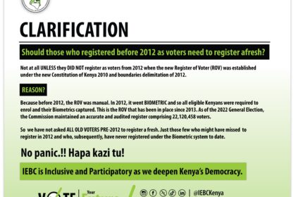 IEBC Clarifies Voter Details Confusion as Kenyans Question Missing Stream Numbers