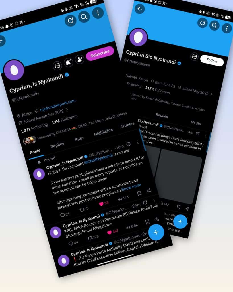 Over 500 Reports Filed as Fake “Nyakundi” Account Sparks Confusion Online