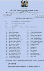 LUCAS OTIENO No. 31 is a staff member of Tom Ojienda the Senator of Kisumu 